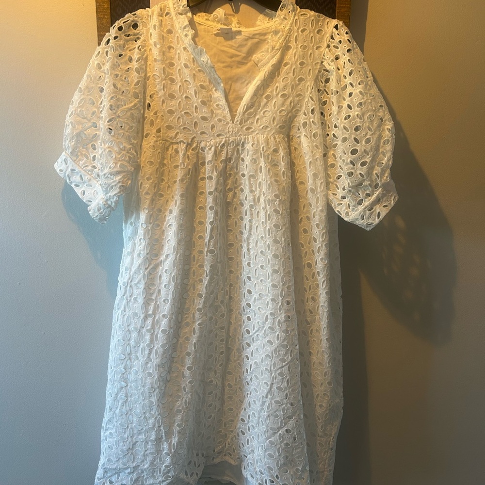 Chic Soul White Eyelet Dress